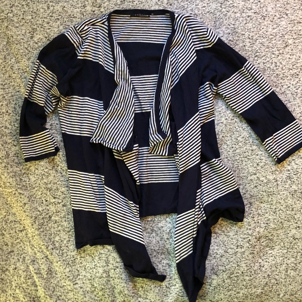 Navy striped cardigan